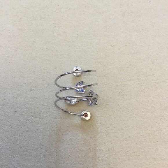 Silver Star, Moon &  Pink Crystals Ring - Picture 4 of 5